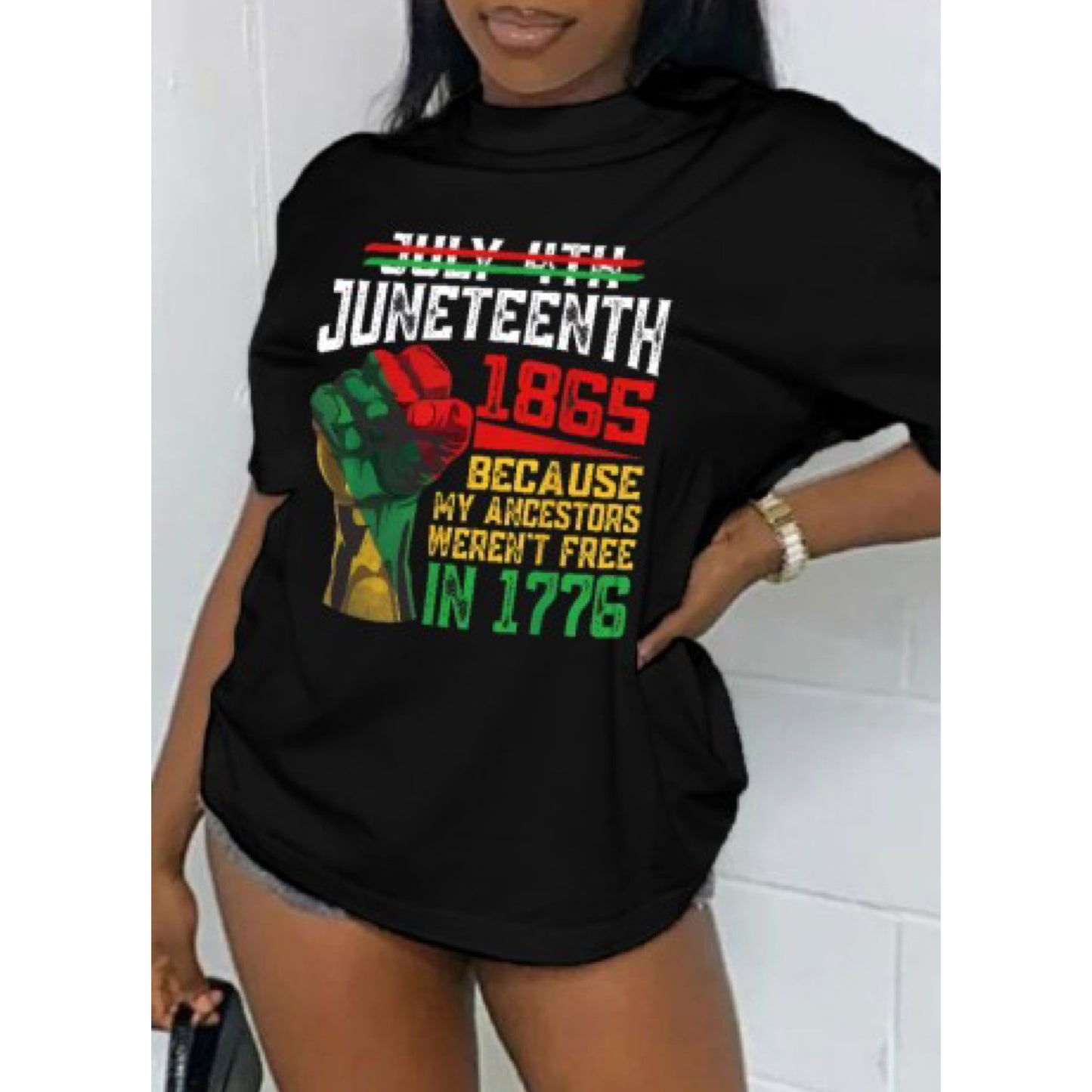 Juneteenth Unisex Black Graphic Tee Shirt