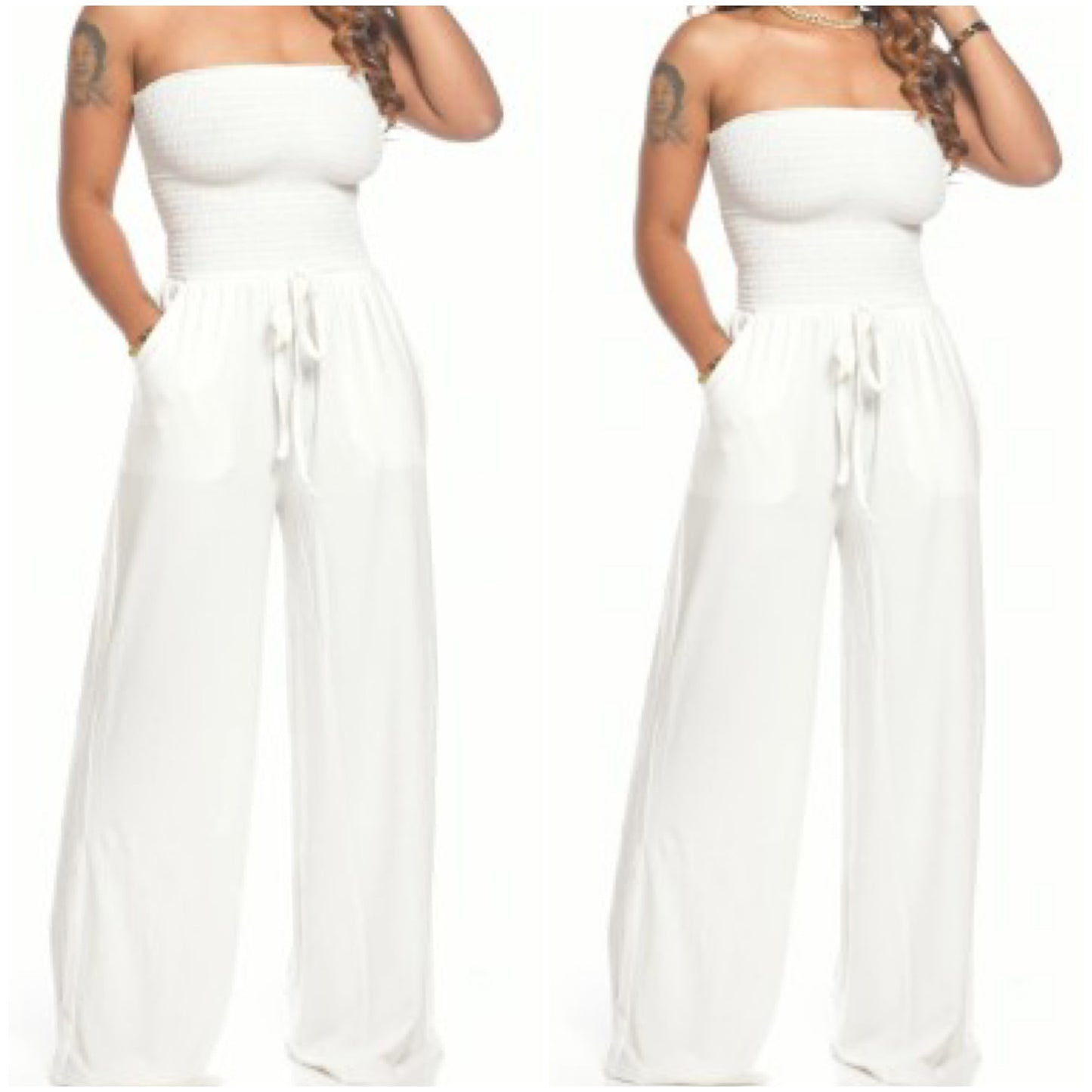 “Pure” White Stretch Jumpsuit