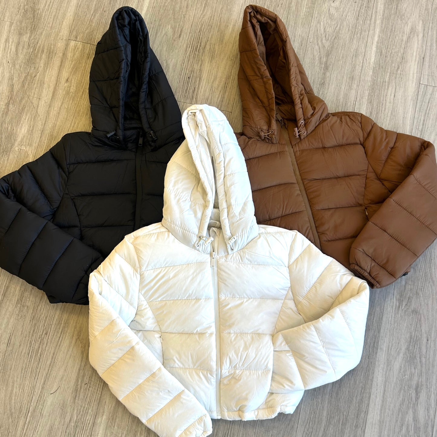 Crop Hooded Bubble Puffer Coat
