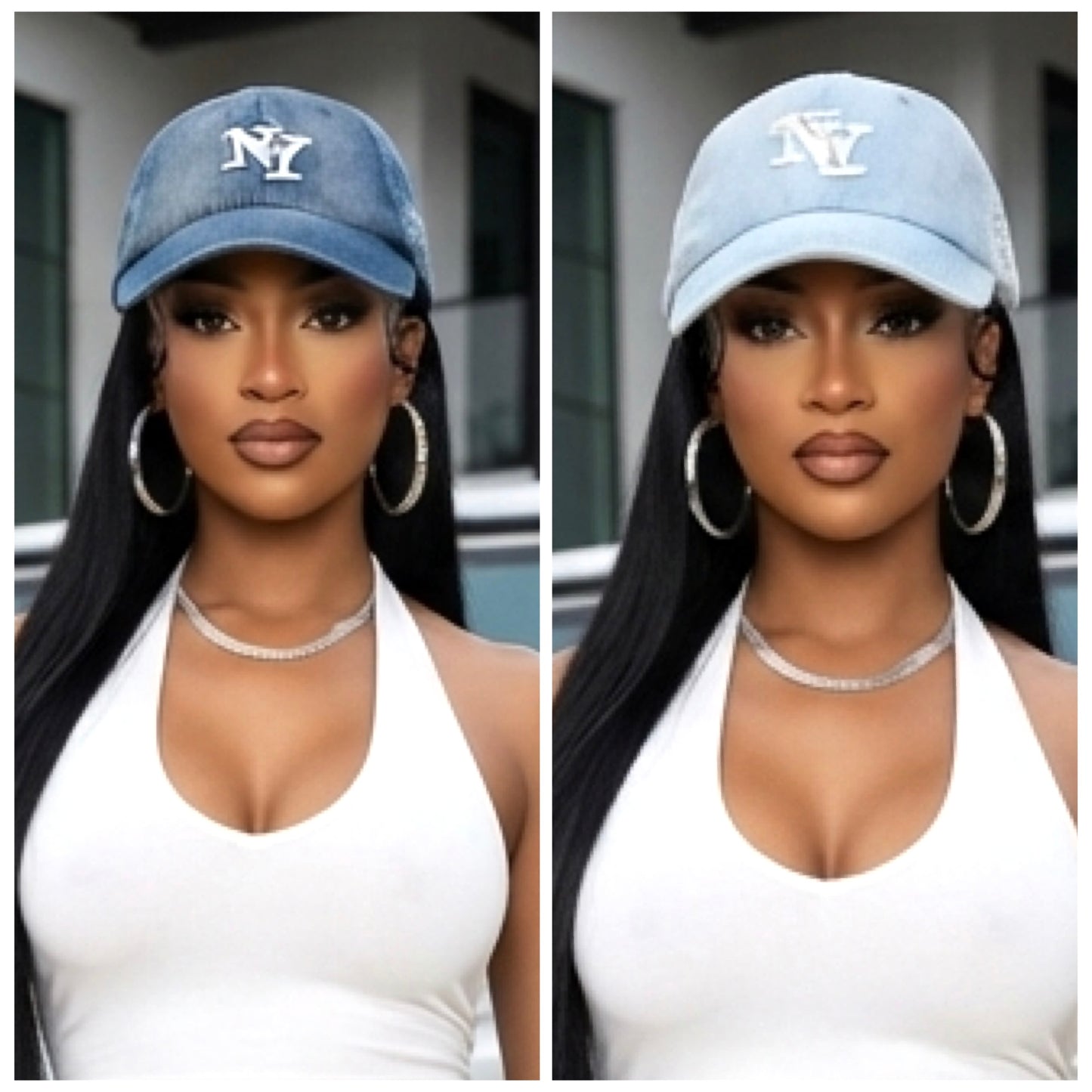 Adjustable strap NY denim Baseball hat