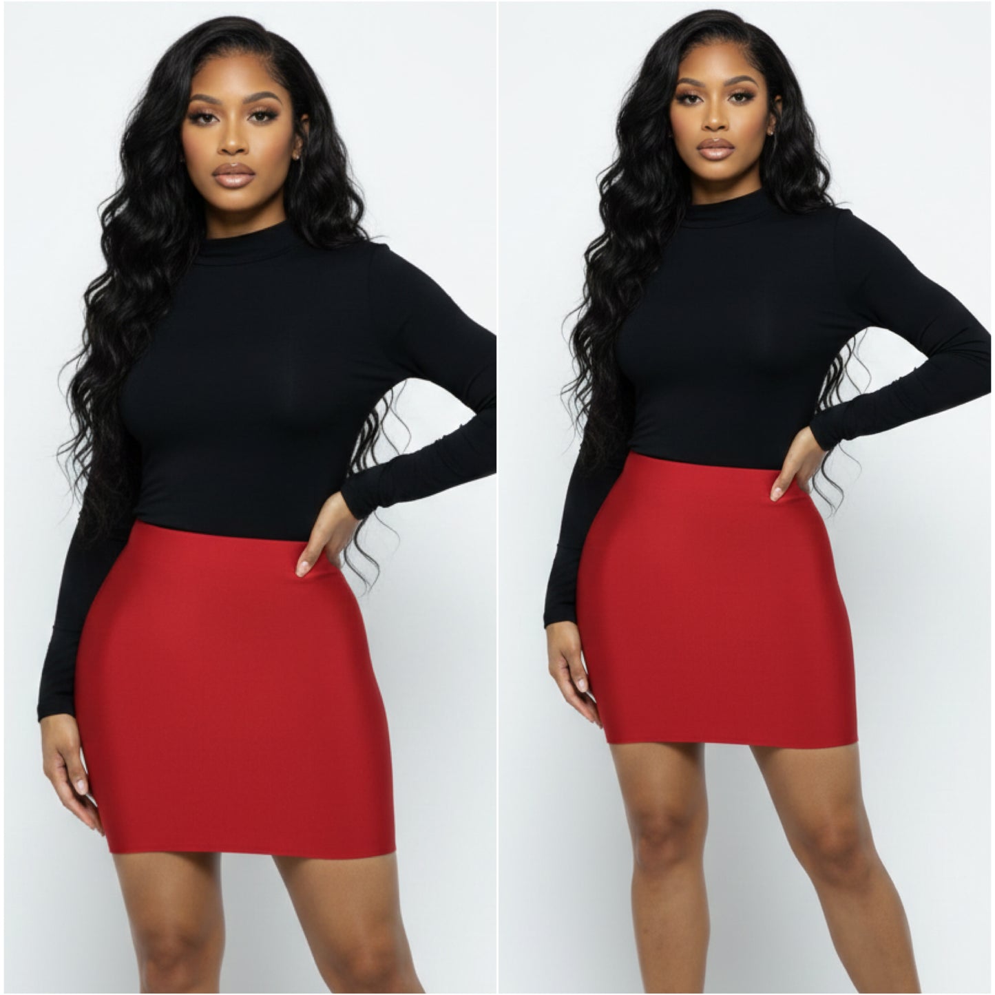Red Bandage Mini Skirt
