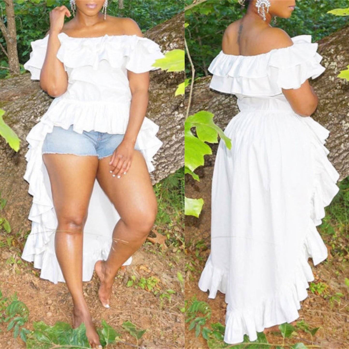 “Twirl” Ruffle High Low Top