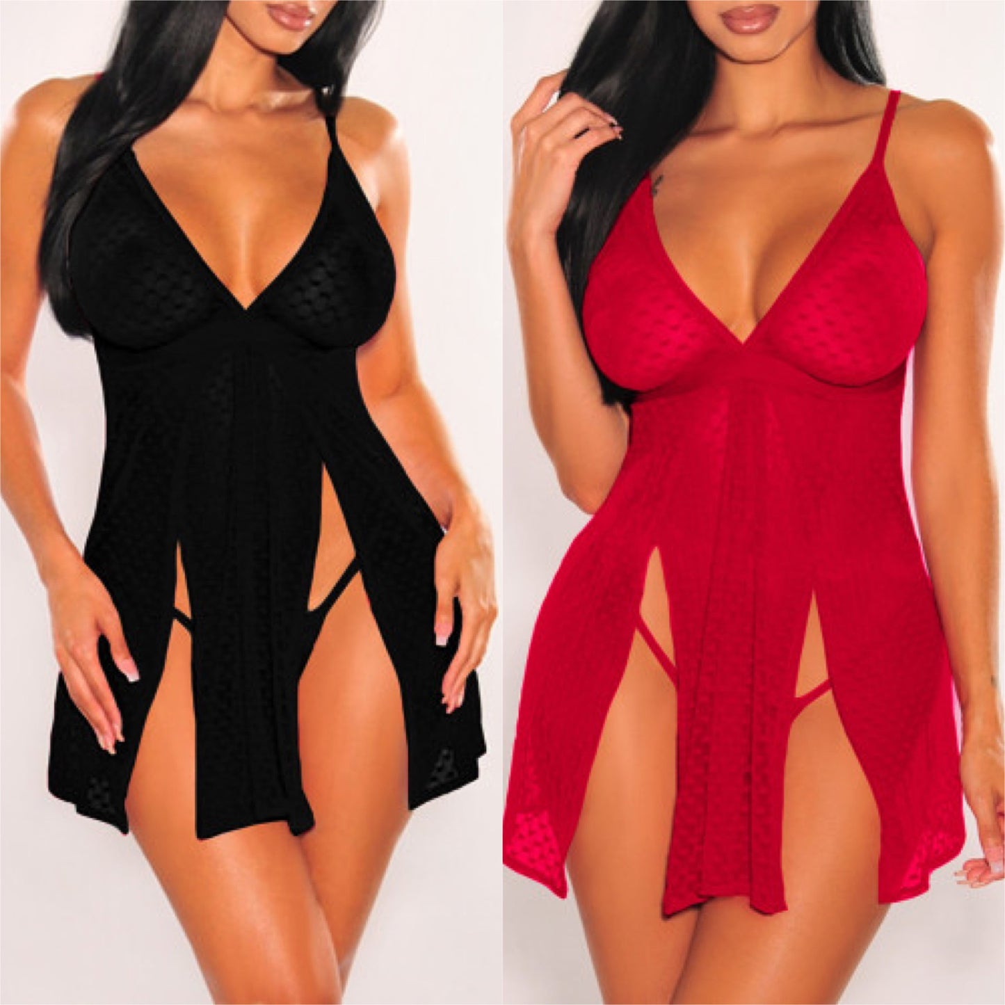 “Princess” Split Heart Babydoll with Thongs (FINAL SALE)