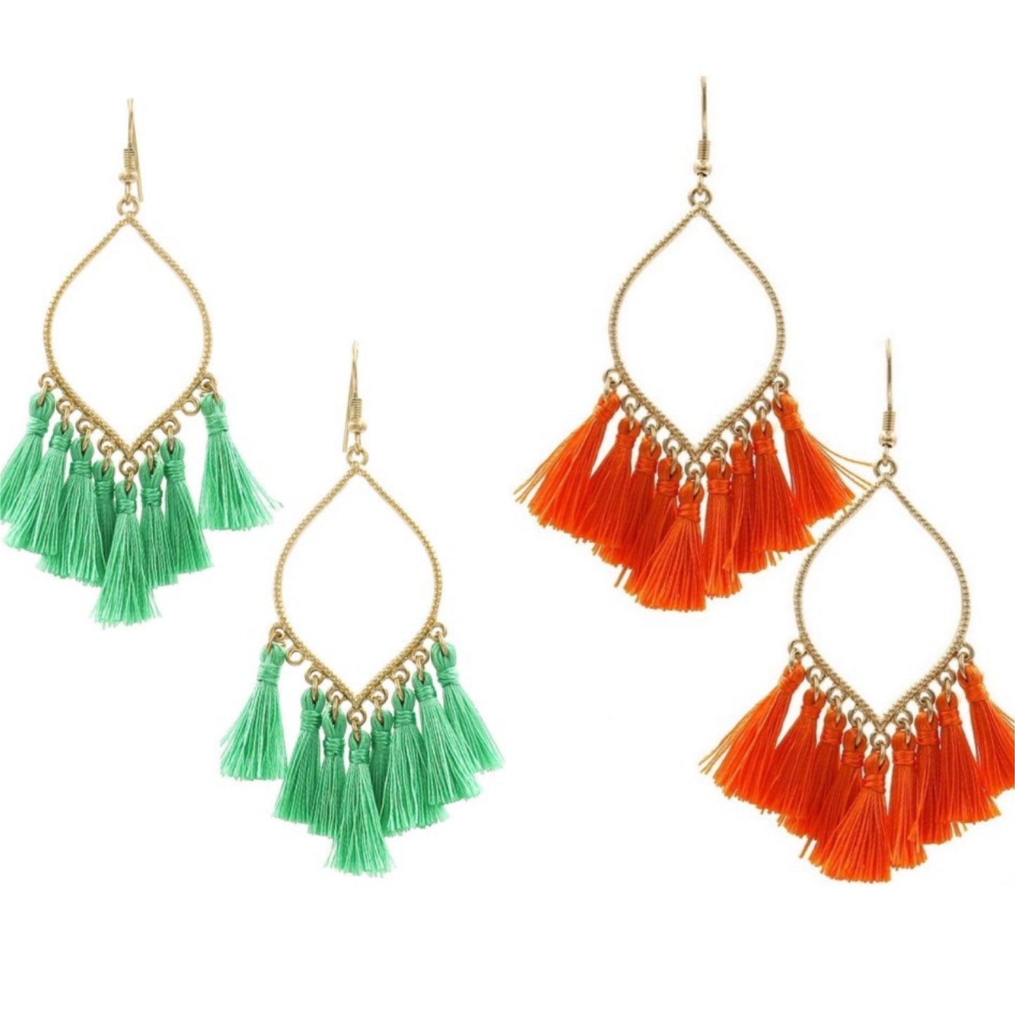 Tassel Drop Gold Earrings