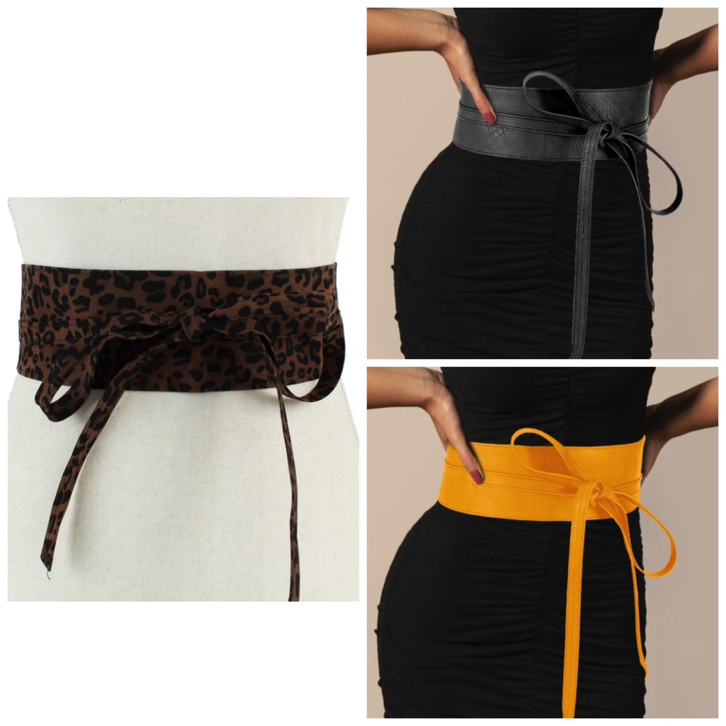Faux Leather Wrap Belt