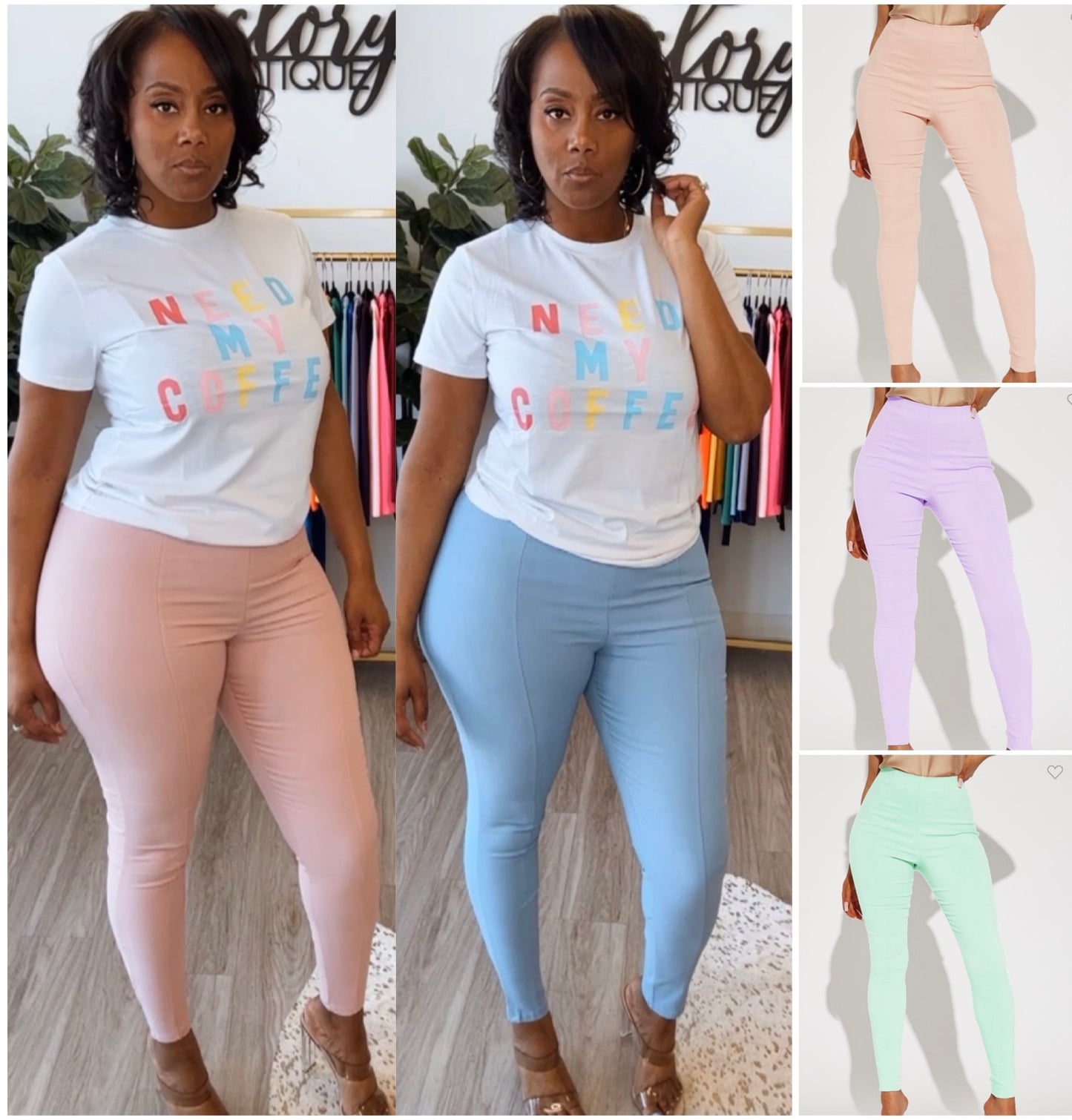 “Sheena” Pastel High Waist Fitted Pants