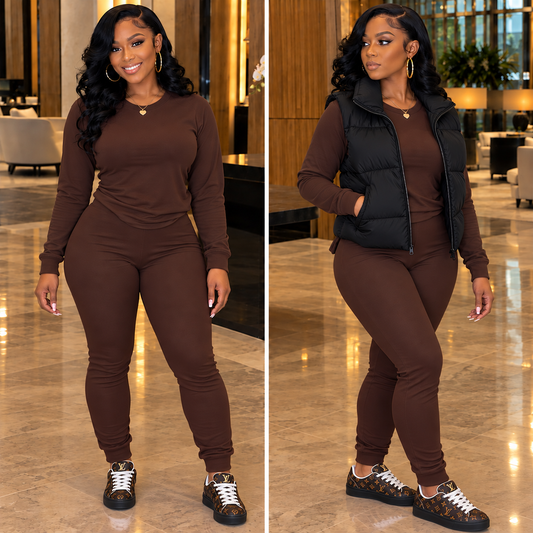 “Fall in Love” Cotton 2 Piece Long Sleeve Legging Set