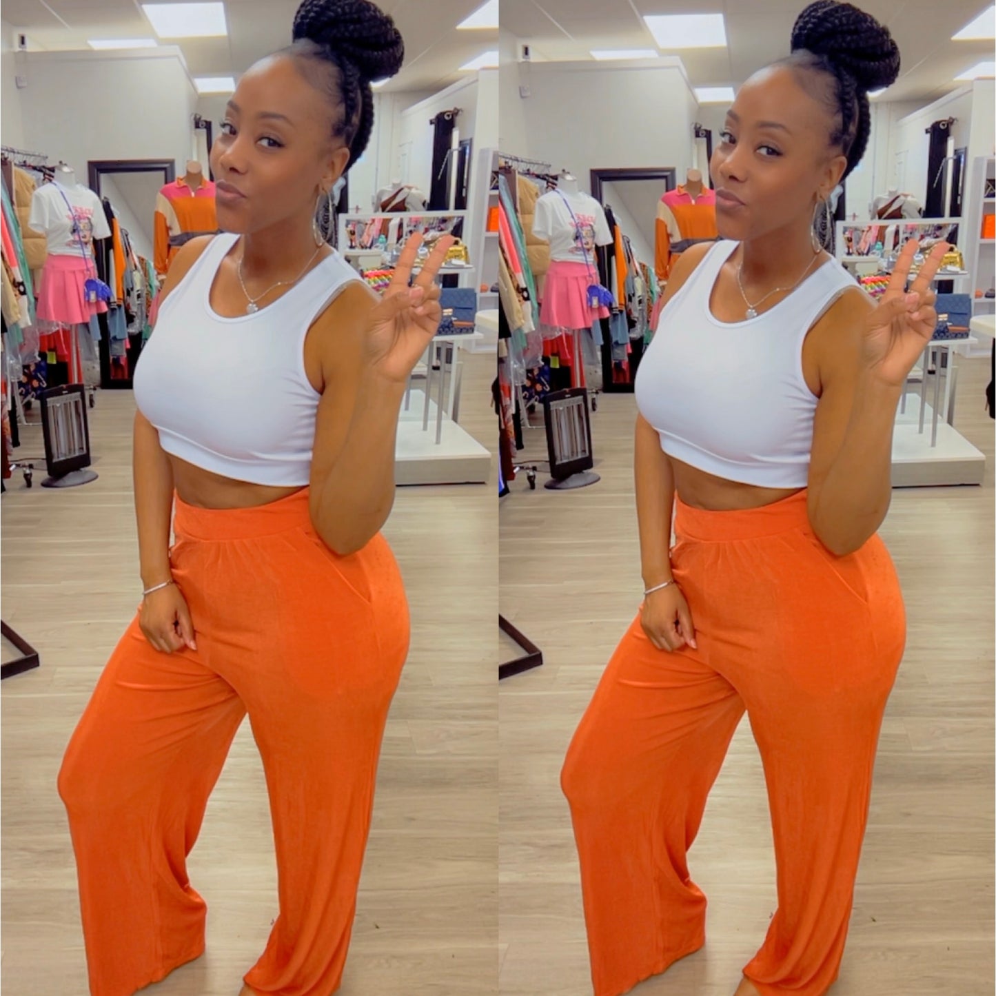 “Marquita” Slinky Wide Leg Stretch Pant