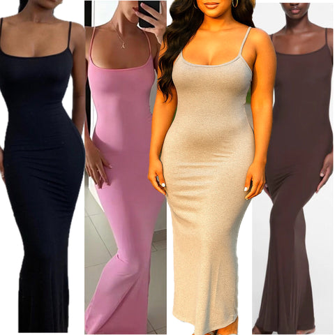“Margarita” Spaghetti Strap Flare Maxi Dress