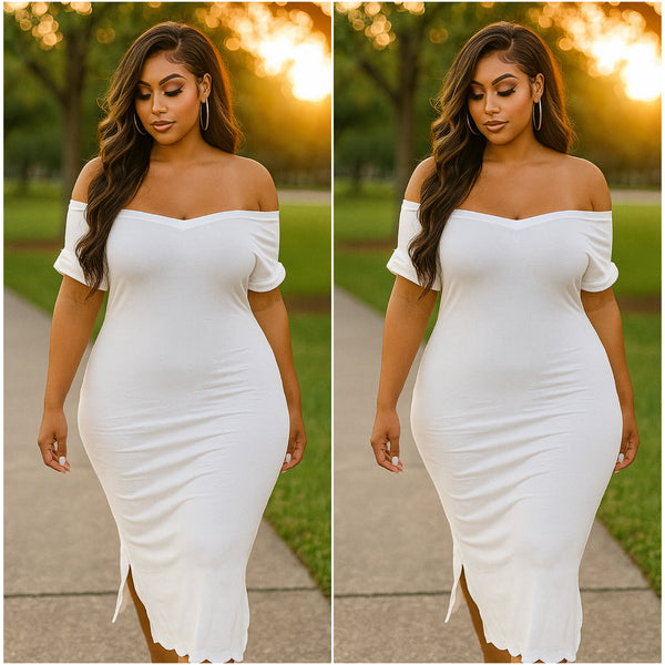 “Olivia” Relaxed Fit Split Sides Cap Sleeve Maxi Dress