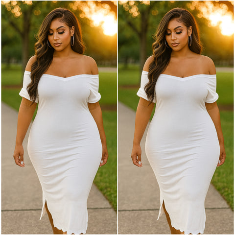 “Olivia” Relaxed Fit Split Sides Cap Sleeve Maxi Dress