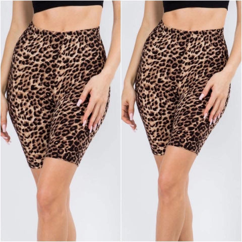 Cheetah Print Biker Shorts
