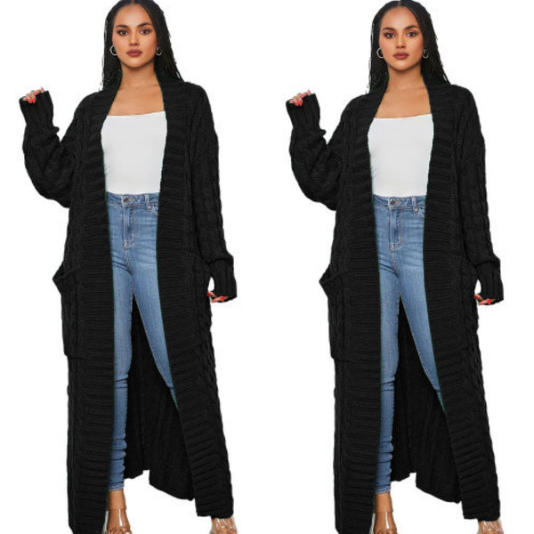 Cable knit Maxi Cardigan Sweater