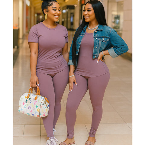 “Violet” Soft Purple 2 Piece Legging Set