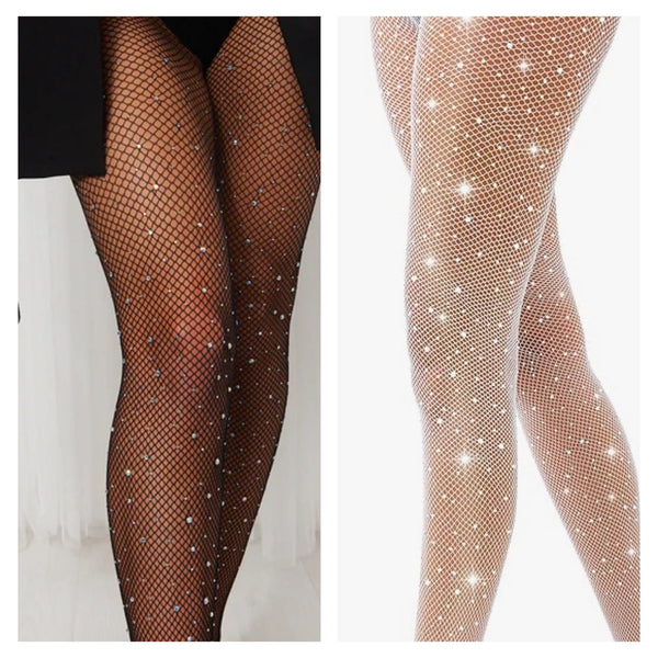 Rhinestone Fishnet Stockings