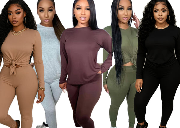 “Fall in Love” Cotton 2 Piece Long Sleeve Legging Set