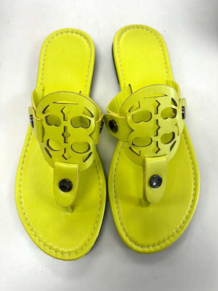 “Beam” Yellow Cutout Thong Flip Flop Sandals