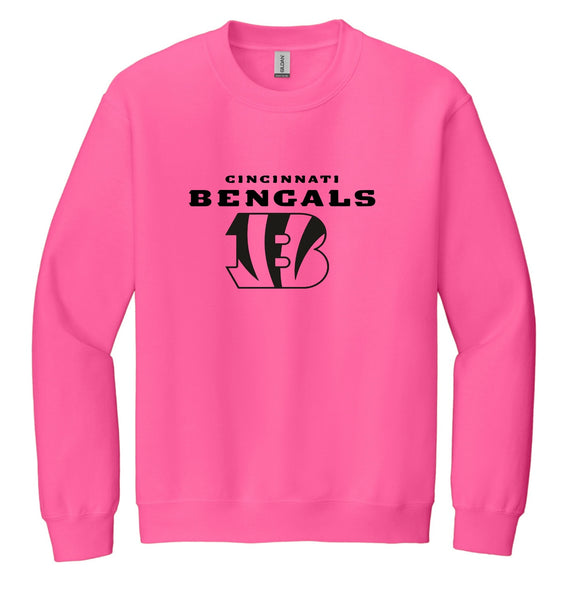 Pink Bengals Sweatshirt (1-3 business day printing turnaround)