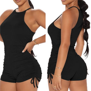 Black Stretch String Romper