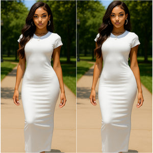 White Cap Sleeve Maxi Dress