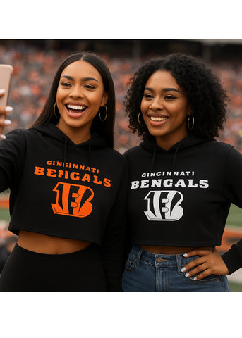 Long Sleeve Crop Bengals Hoodie