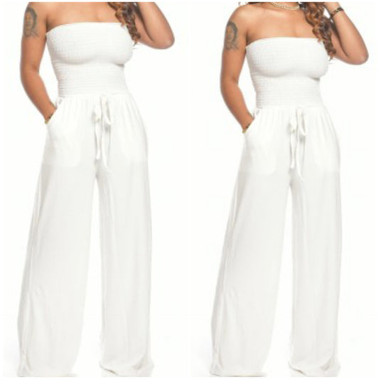 “Pure” White Stretch Jumpsuit
