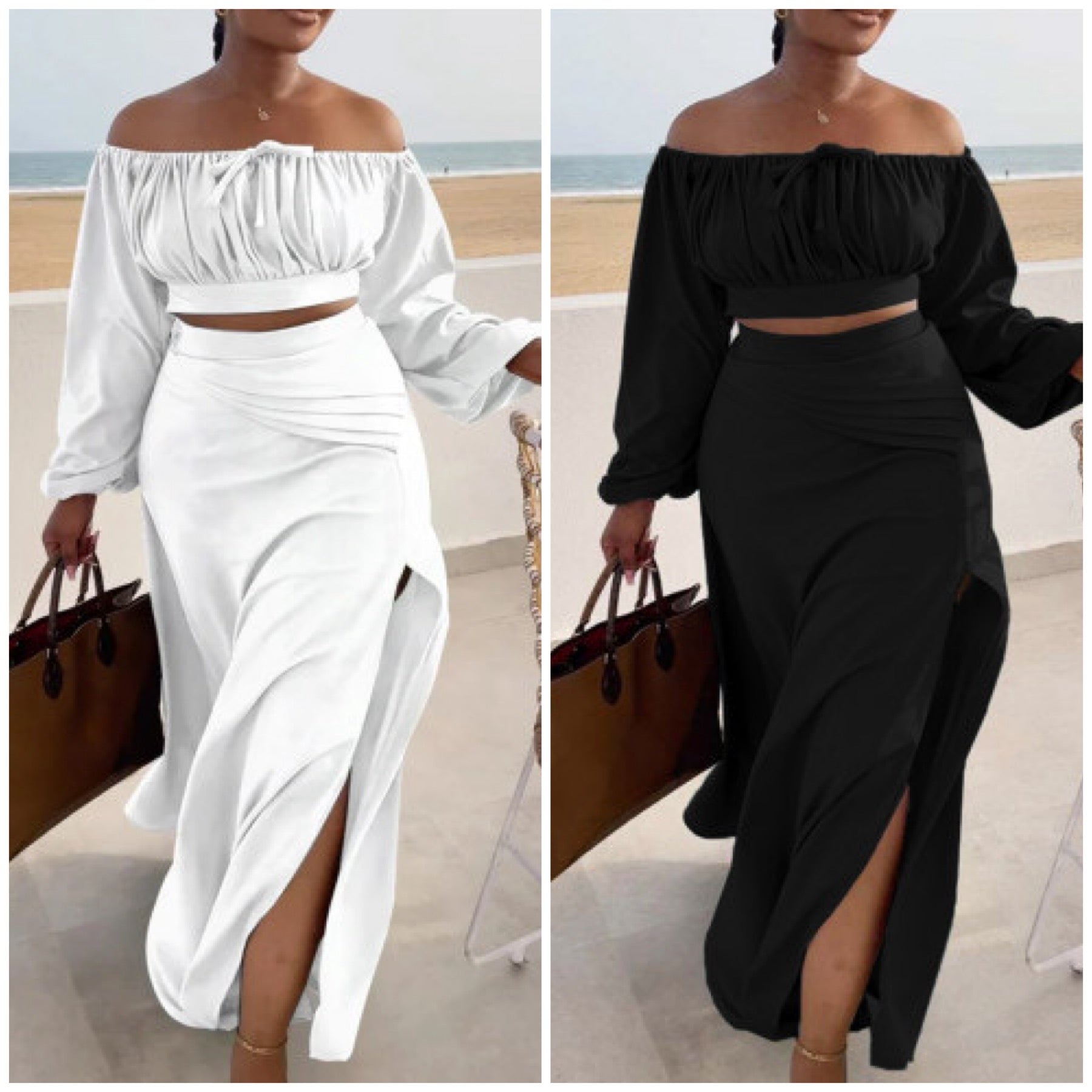 “Paradise” 2 Piece Long Sleeve Skirt Set