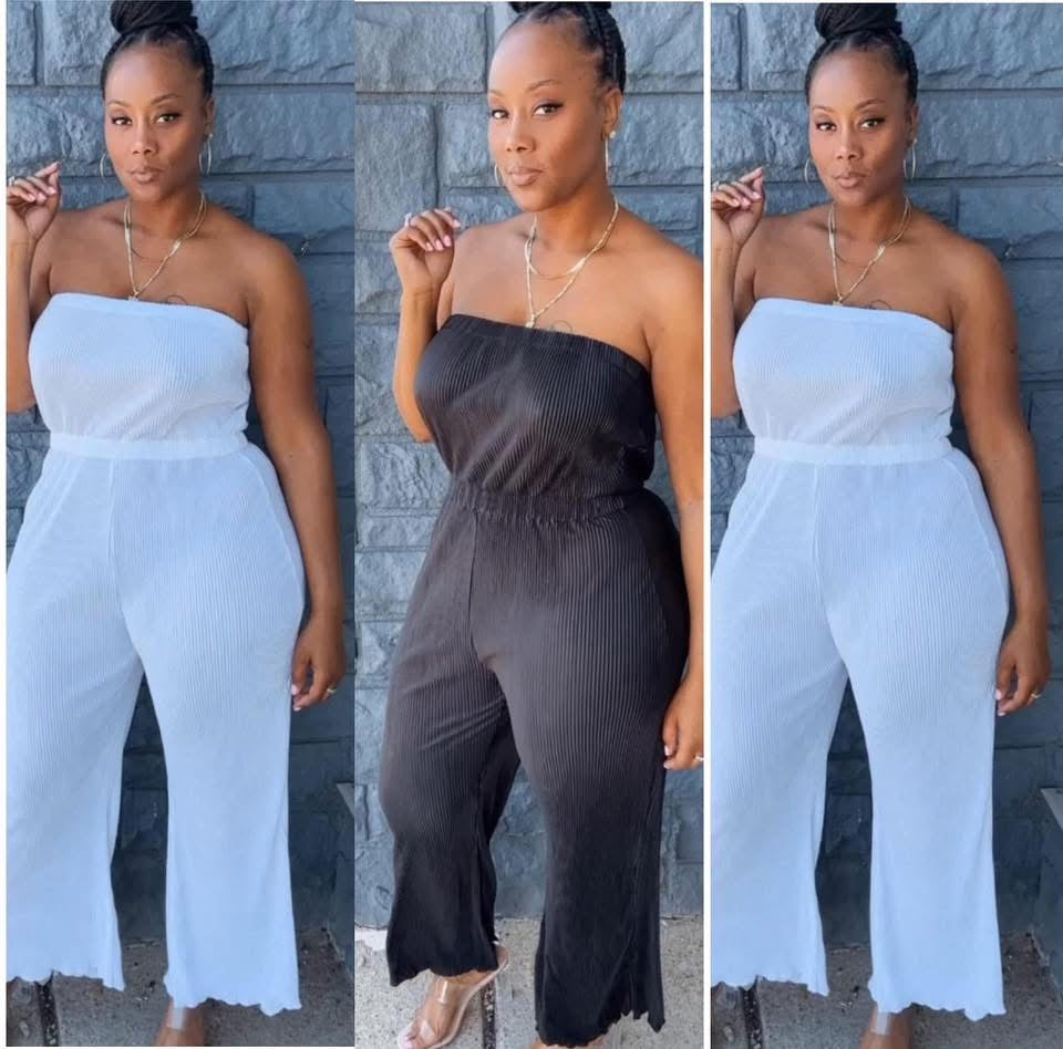 Pleated Halter Silky Jumpsuit