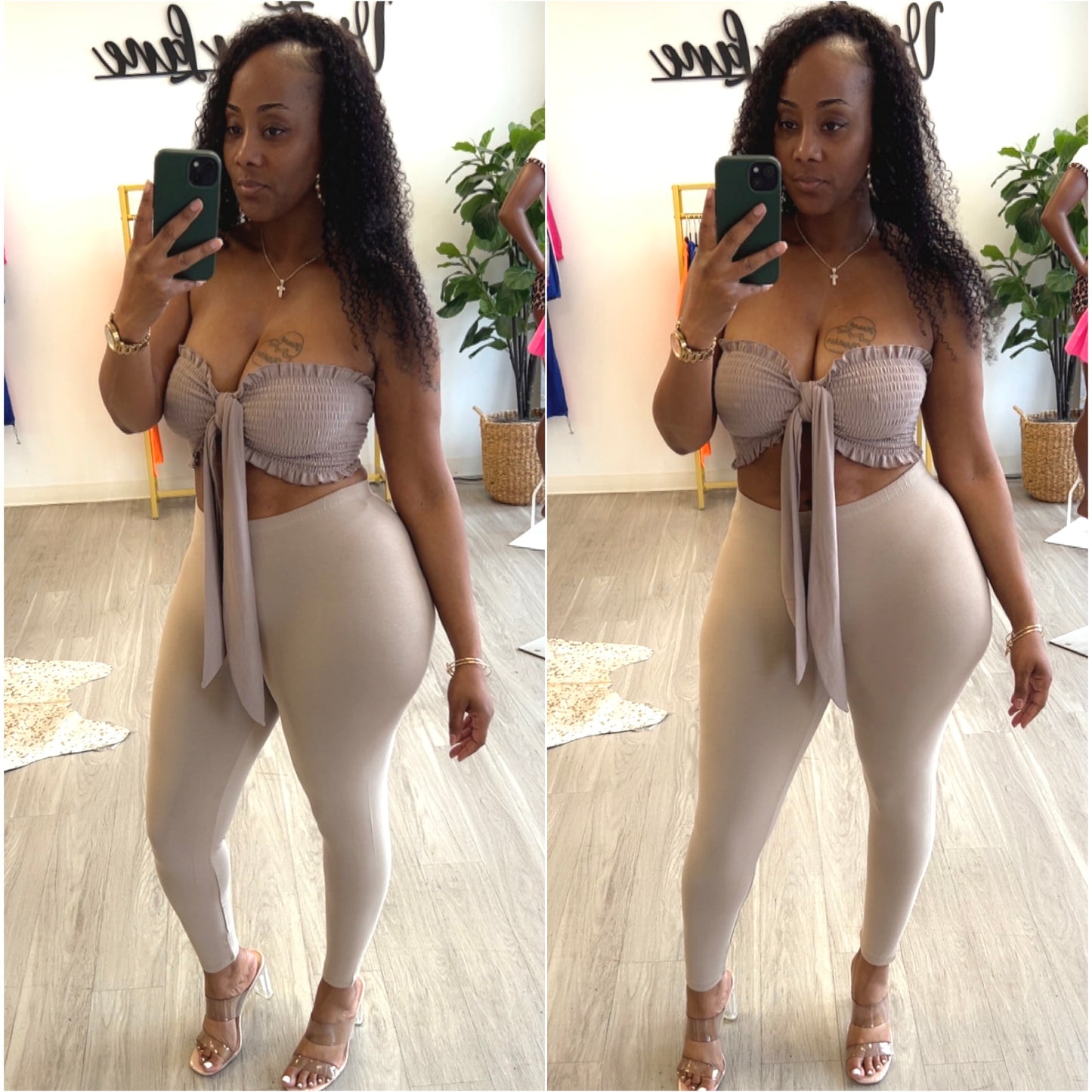 “Crystal” 2 Piece Bandeau & Legging Set