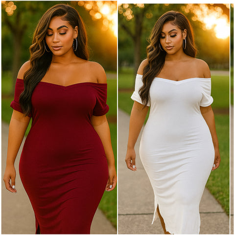 “Olivia” Relaxed Fit Split Sides Cap Sleeve Maxi Dress