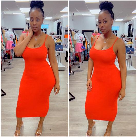 “Melissa” Spaghetti Strap Ribbed Maxi Dress