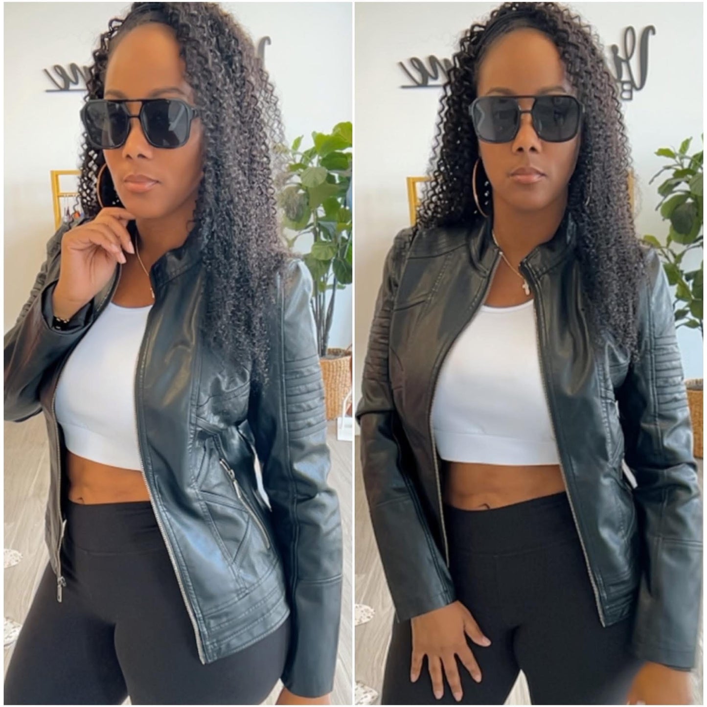 Fitted Moto Leather Jacket