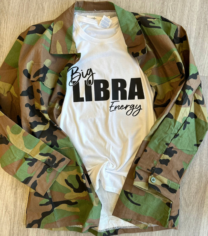 “Big Energy” Crew Neck Zodiac Birthday Graphic Tee Shirt