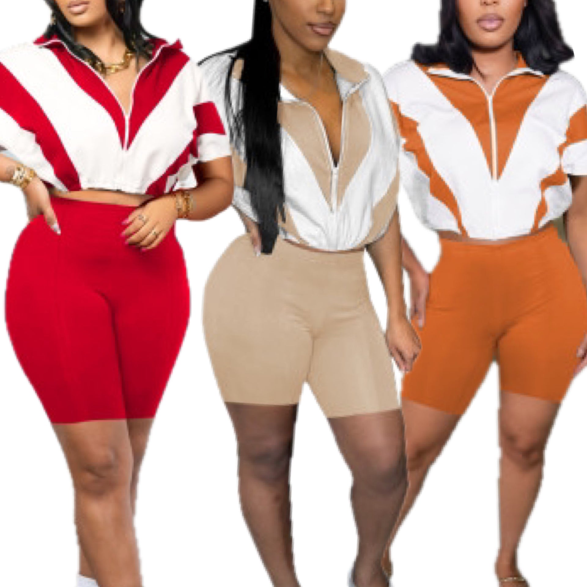 “Kimmy” 2 Piece Short Sleeve Soft Cotton Biker Set