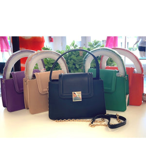 Square Faux Leather Crossbody Purse Handbag