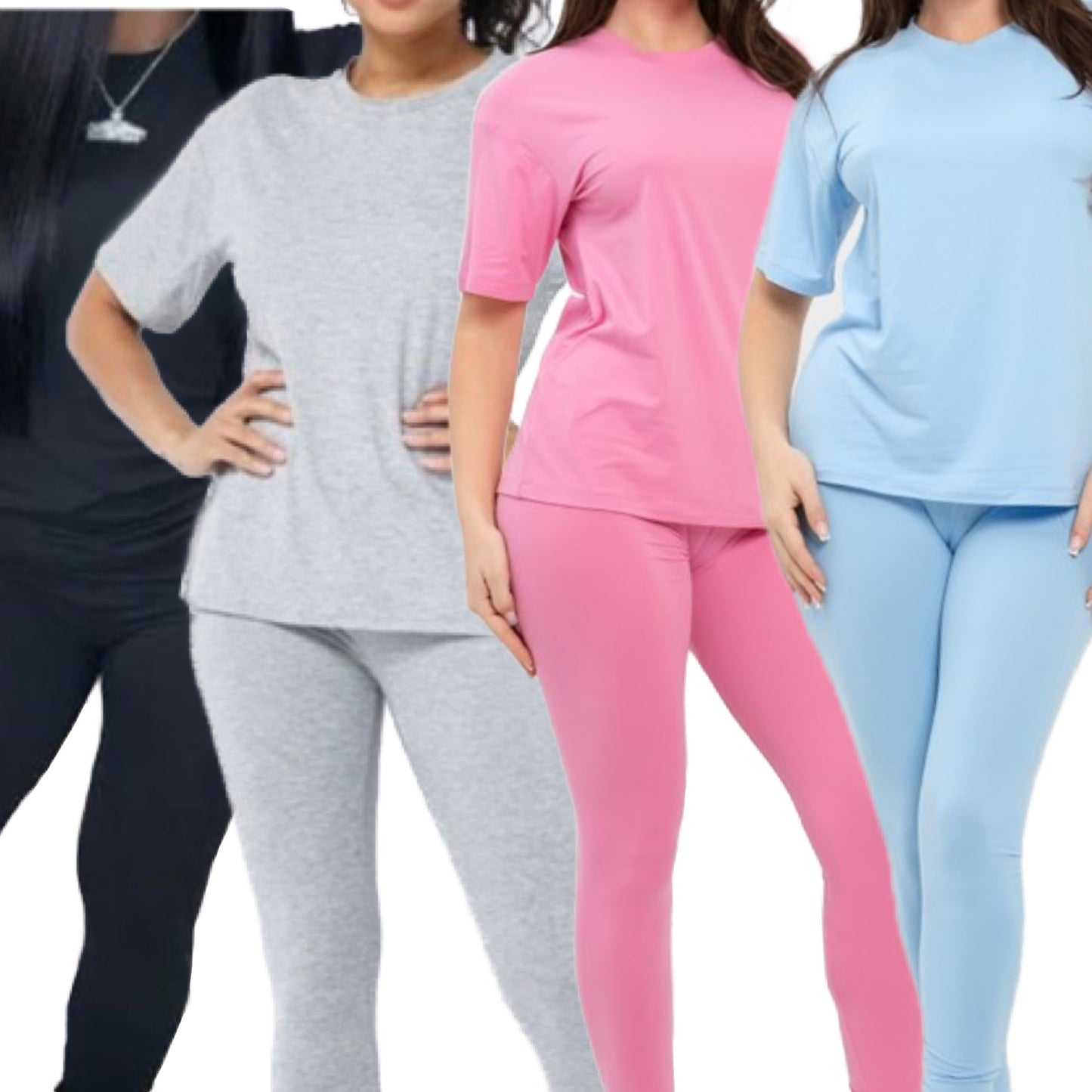 “Jojo” 2 Piece Fitted Cotton Tee Shirt & Legging Set