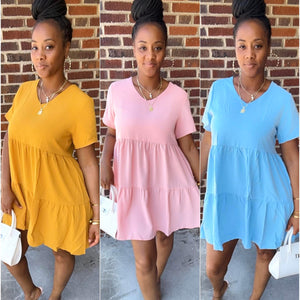 “Swing” Linen Swing Baby Doll Dress