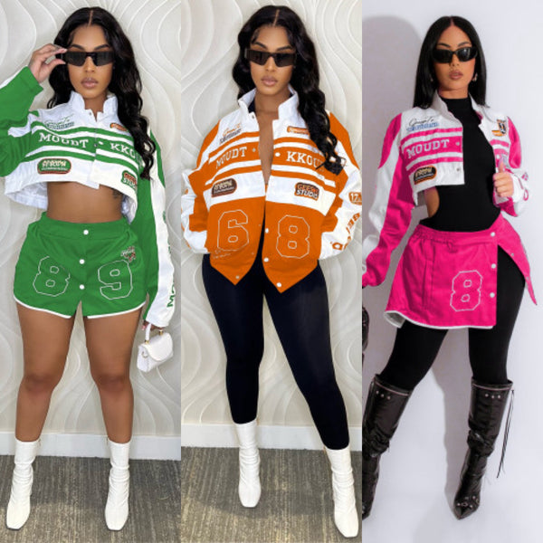 “Motorsport” 3 Way Detachable Zip Jacket/Skirt Set