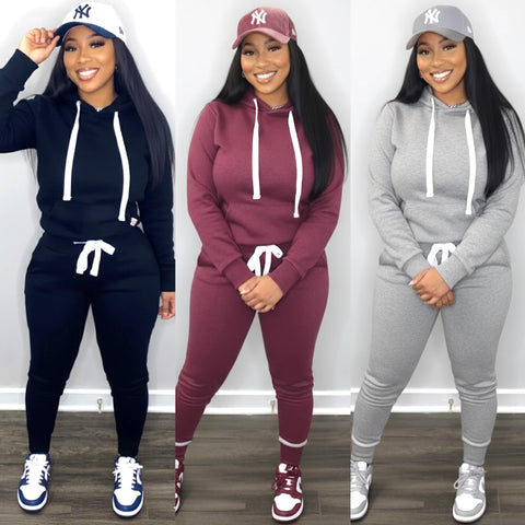 “Danni” 2 Piece Fleece Lined Hoodie Jogger Set