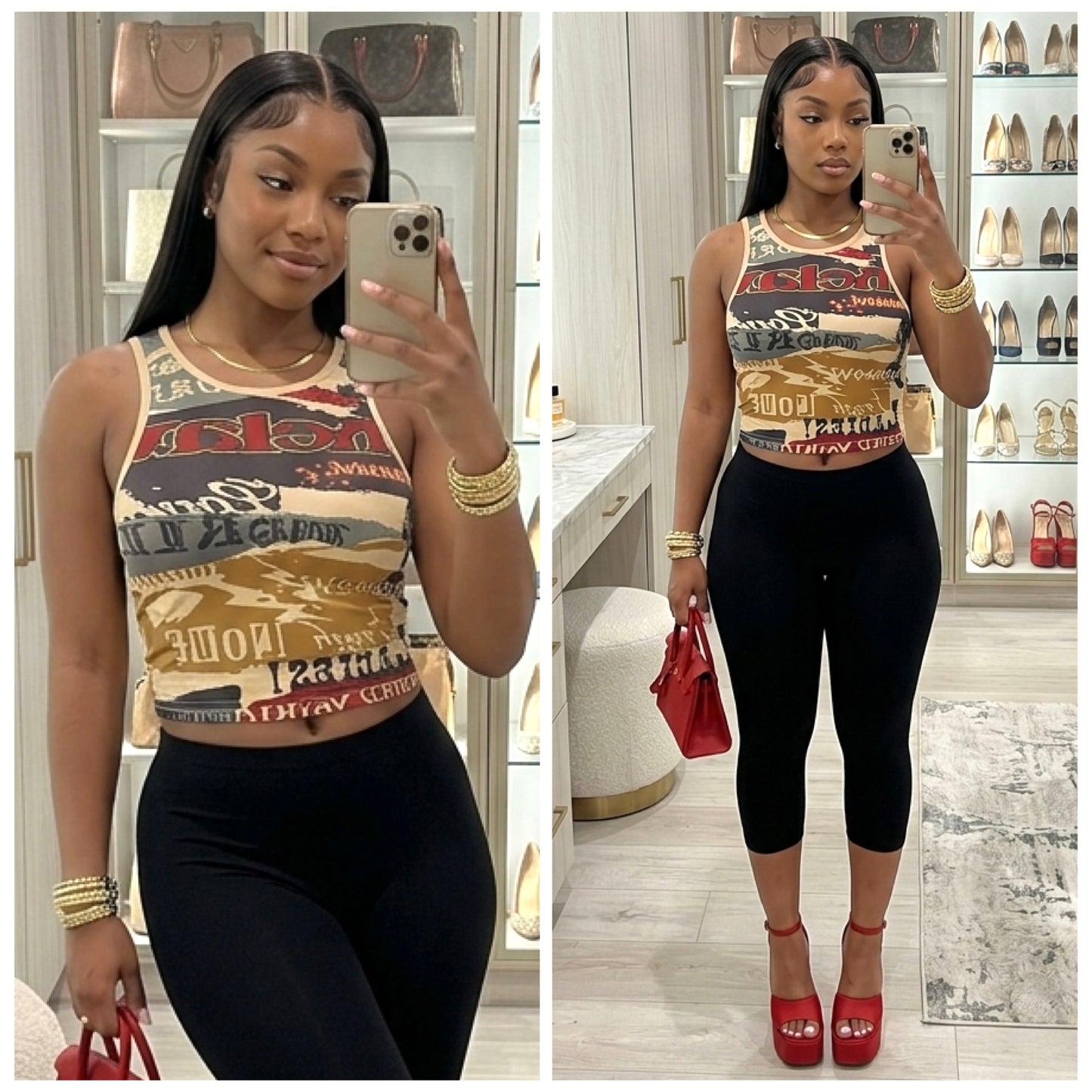 “Relax” Tank Graphic Crop Tee Shirt