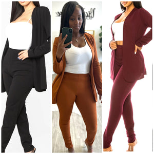 “Work Chic” Casual 2 Piece Blazer Pant Set