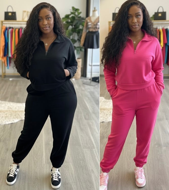 “Tianna” Fleece 2 Piece Jogger Set