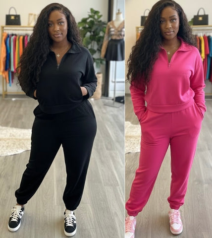 “Tianna” Fleece 2 Piece Jogger Set