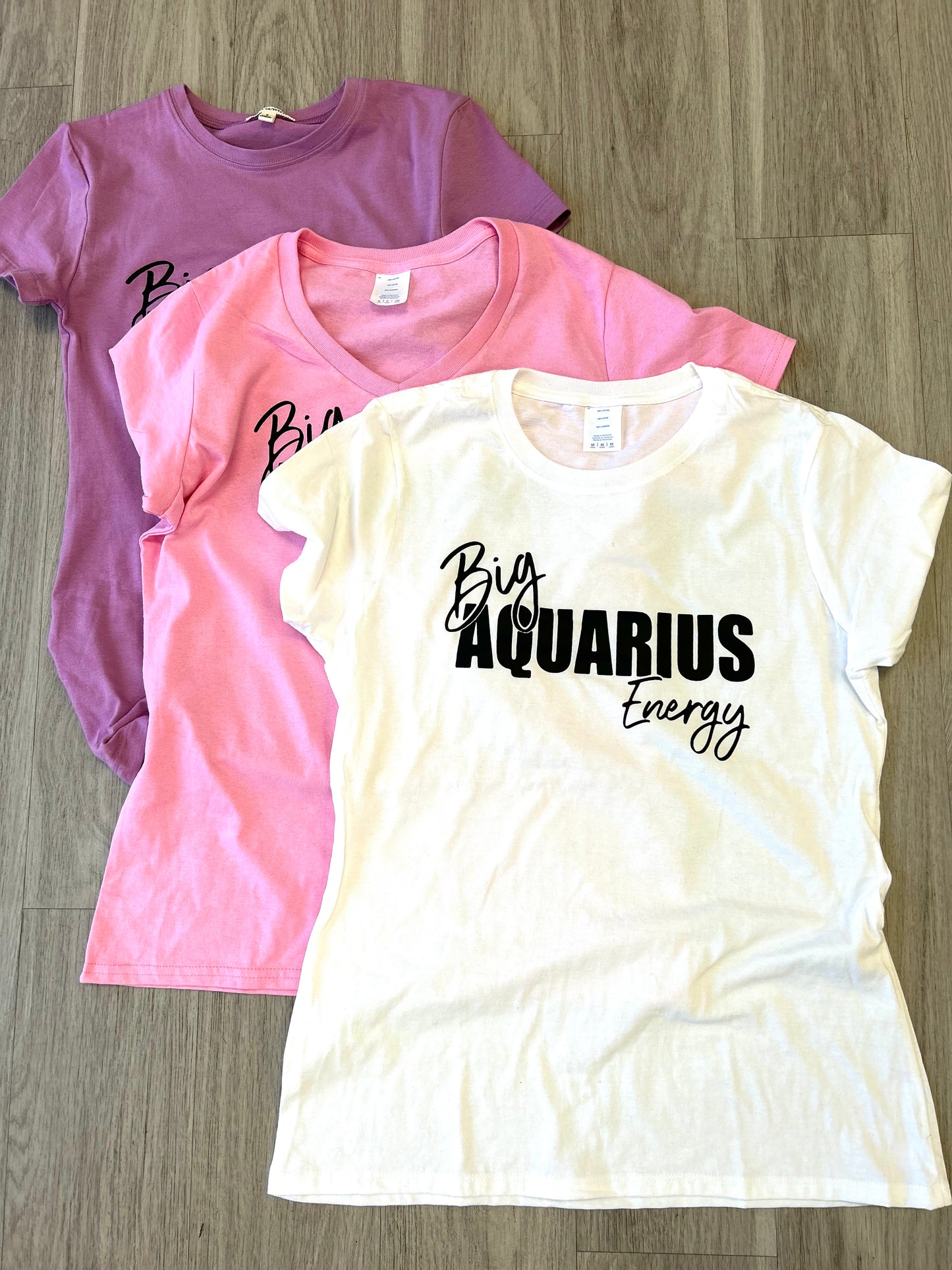 “Big Energy” Crew Neck Zodiac Birthday Graphic Tee Shirt