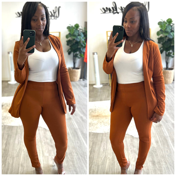 “Work Chic” Casual 2 Piece Blazer Pant Set