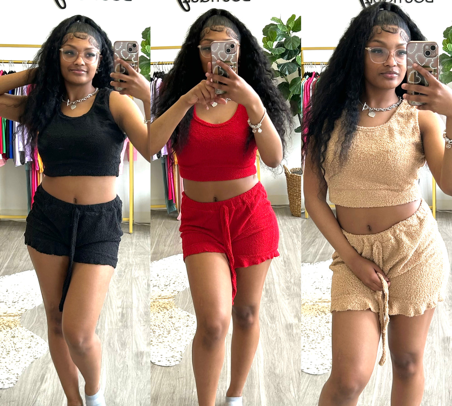 “Snuggles” Soft Fleece 2 Piece Short Set