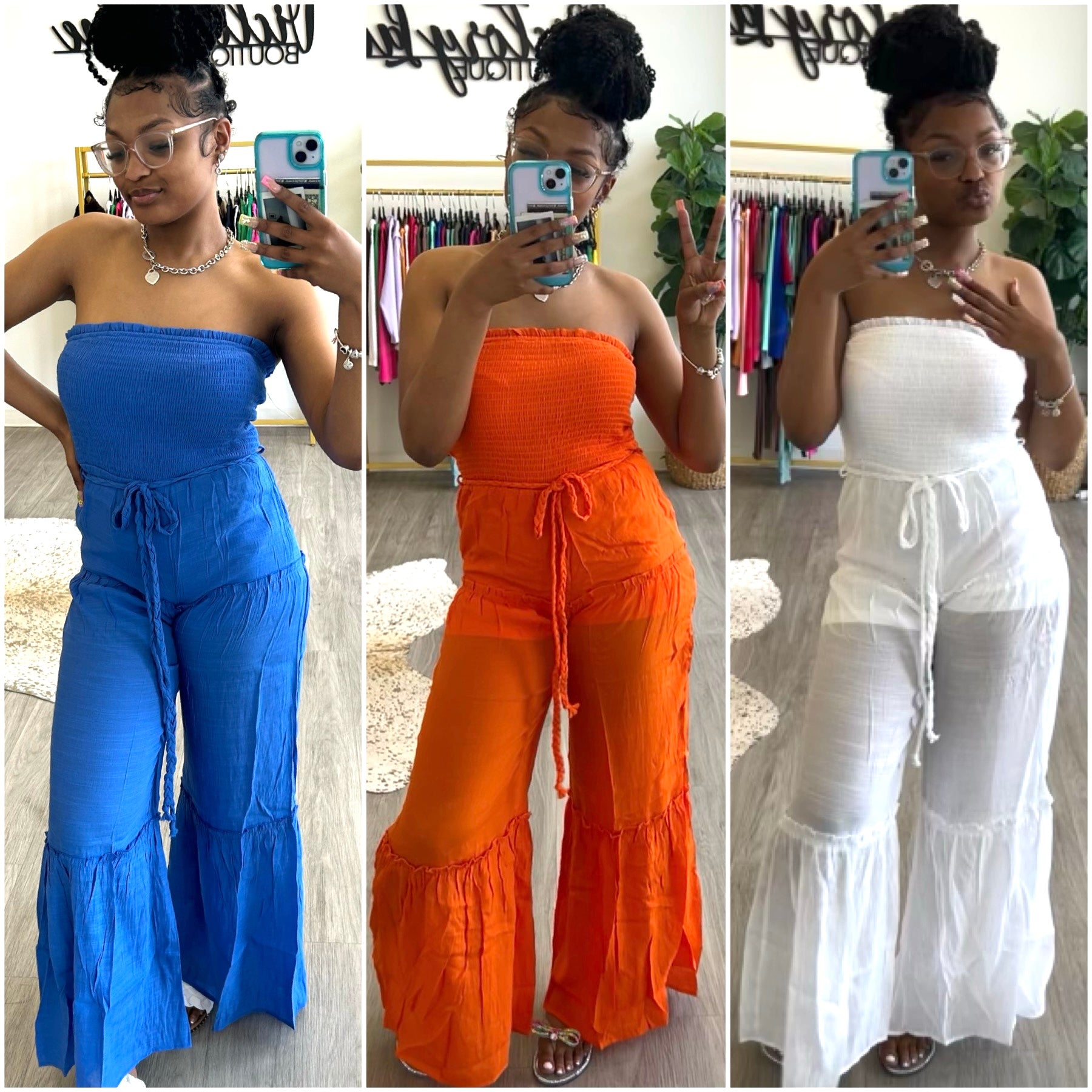 “Merry Go Round” Halter Ruffle Jumpsuit