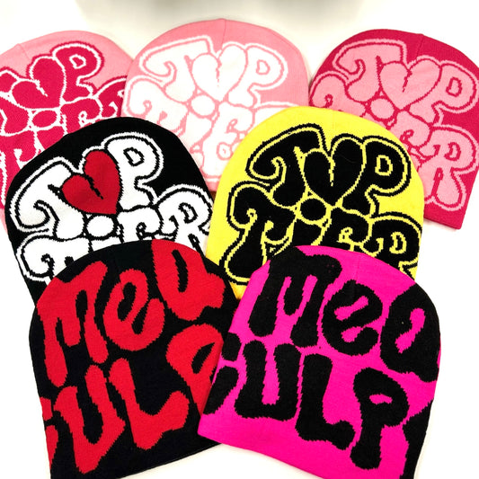 Print Knit Beanie Hat
