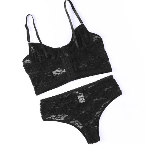 “After Dark” Lace 2 Piece Bustier Thong Set