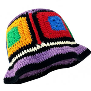 Knit Crochet Multicolor Hat (Preorder)